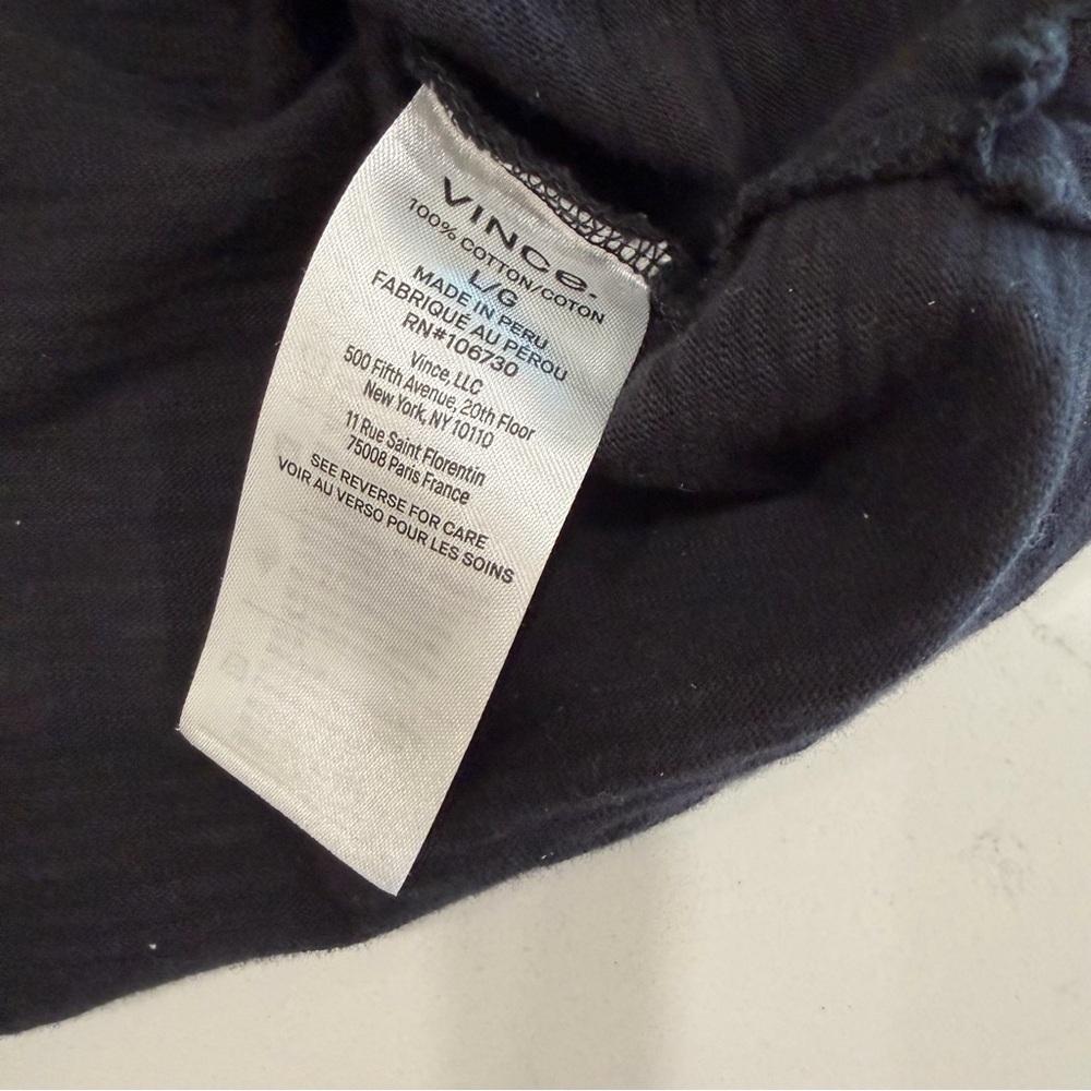 Vince Men’s Classic Slub Polo Shirt Black Large - Picture 6 of 7